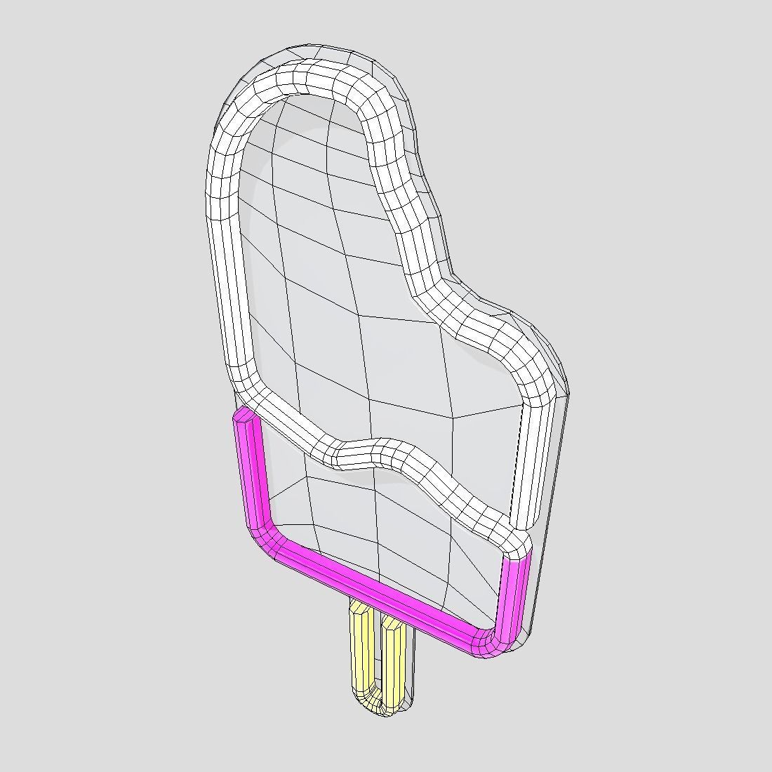 Neon Sign Popsicle Low-poly 3D model_6
