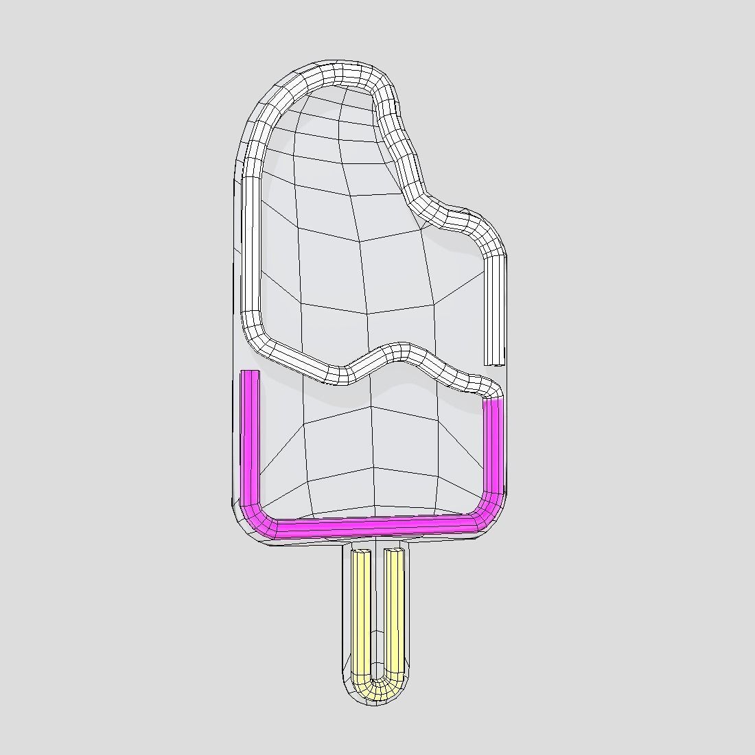 Neon Sign Popsicle Low-poly 3D model_2