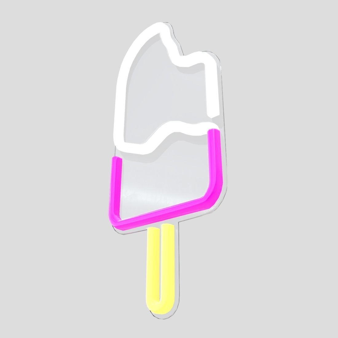 Neon Sign Popsicle Low-poly 3D model_11