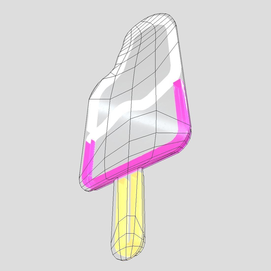 Neon Sign Popsicle Low-poly 3D model_10