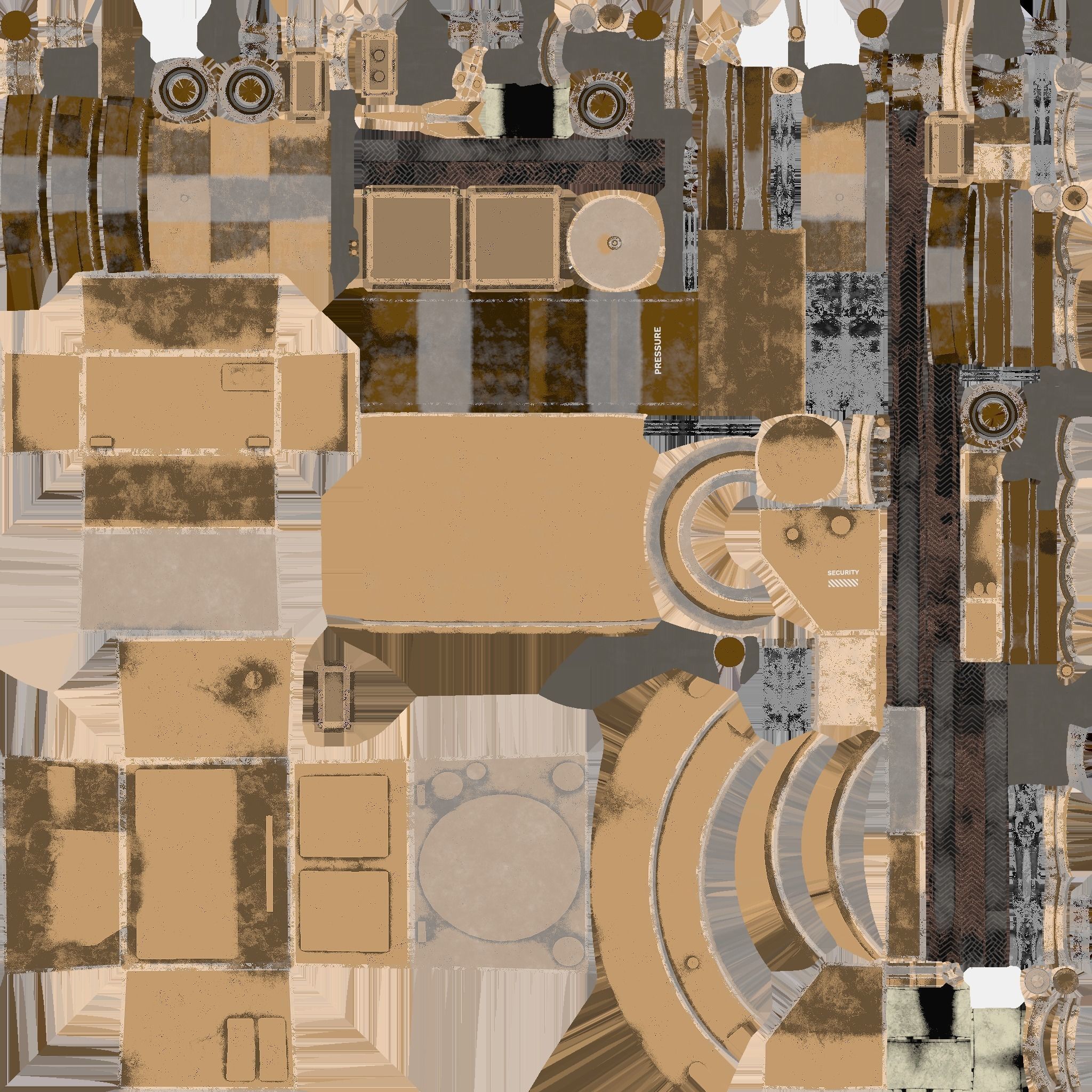 Steampunk Backpack 01 Bronze - Character Design Fashion Low-poly 3D model_21