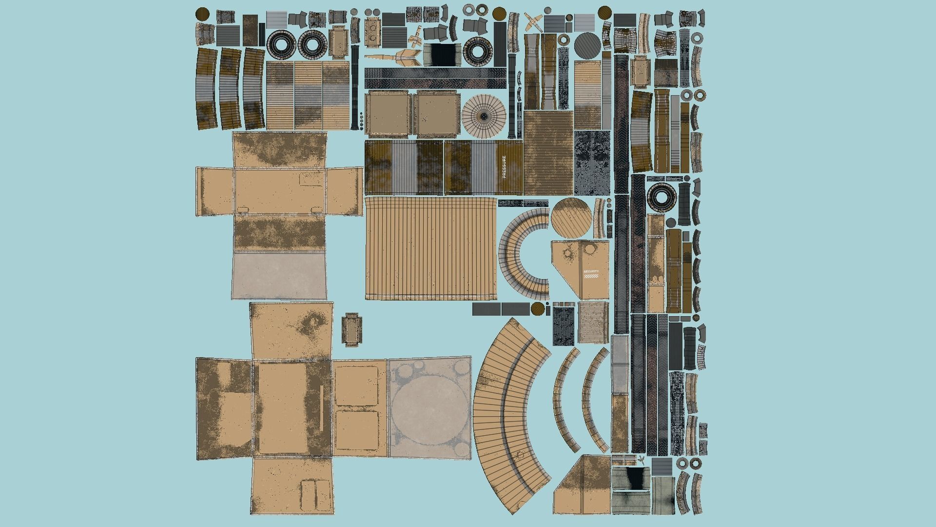 Steampunk Backpack 01 Bronze - Character Design Fashion Low-poly 3D model_6