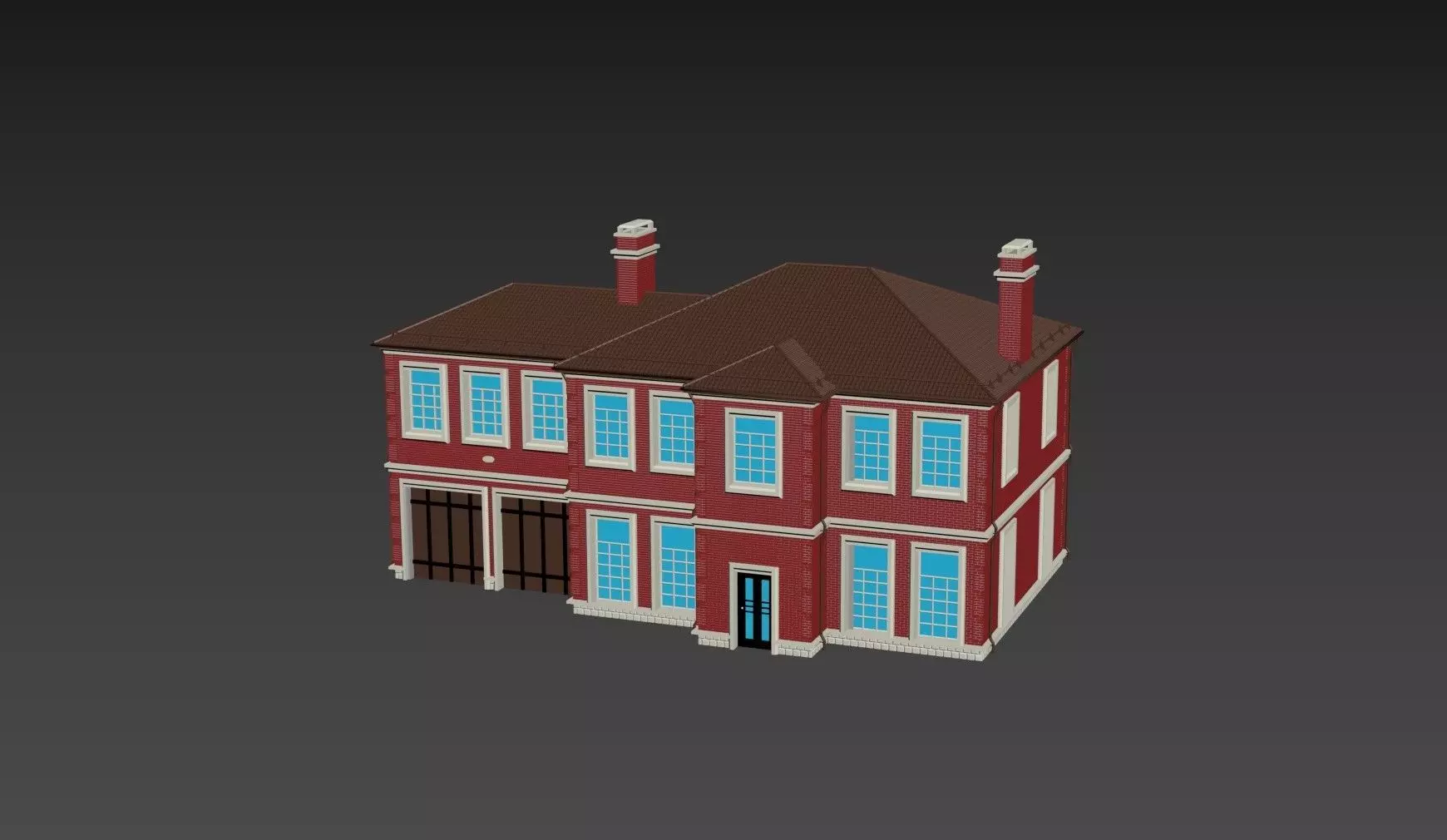 Brick cottage in english style 3D print model_0