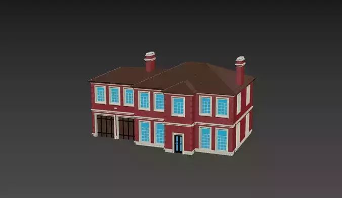 Brick cottage in english style 3D print model
