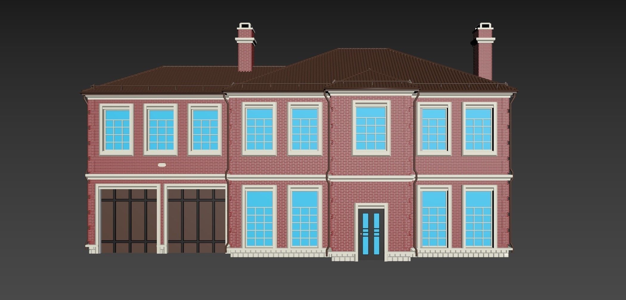 Brick cottage in english style 3D print model_1