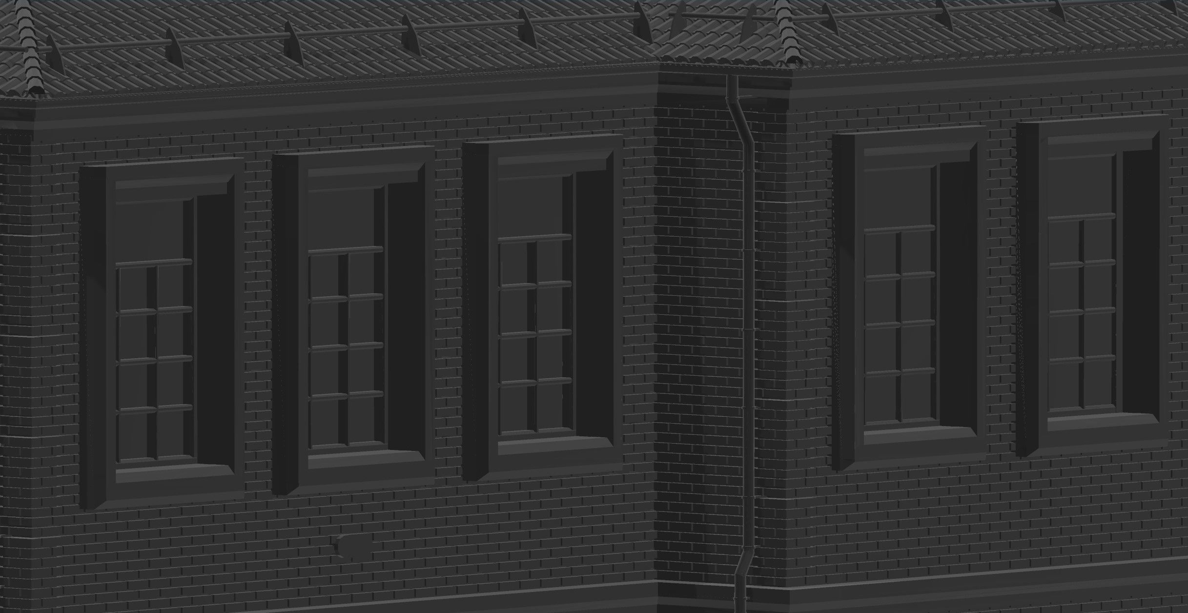 Brick cottage in english style 3D print model_7