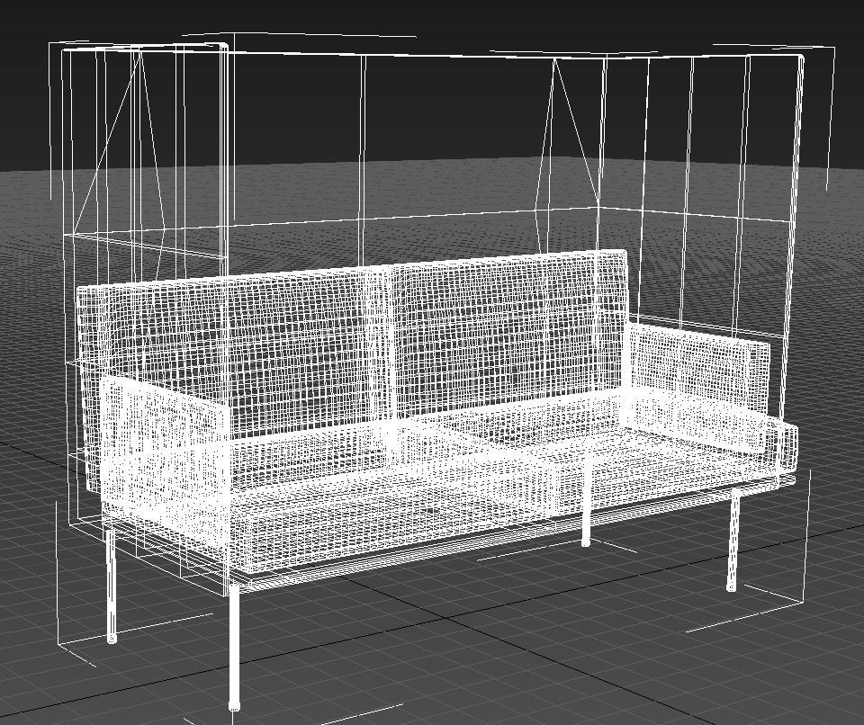 High back office sofa 3D model_10