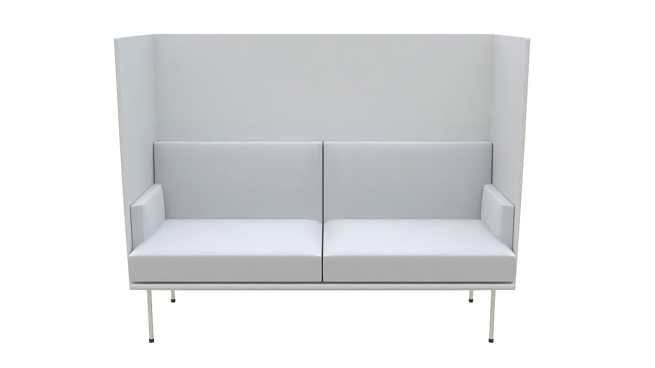 High back office sofa 3D model_2