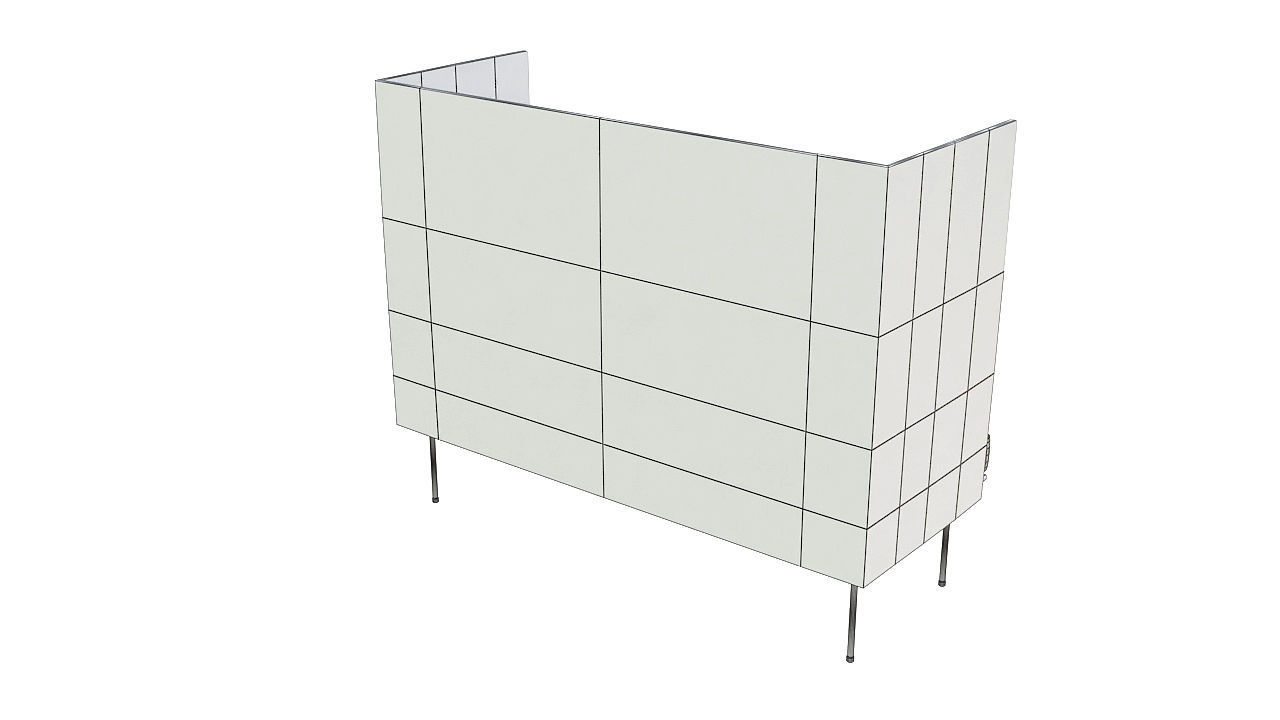 High back office sofa 3D model_8