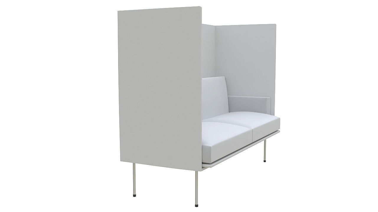 High back office sofa 3D model_4