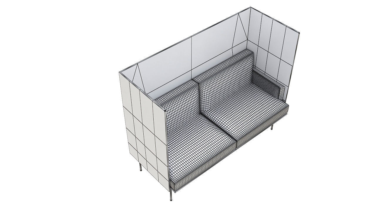 High back office sofa 3D model_5