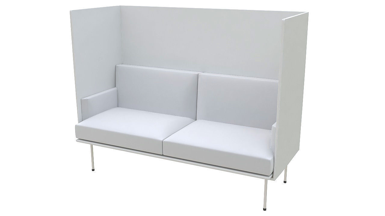 High back office sofa 3D model_1