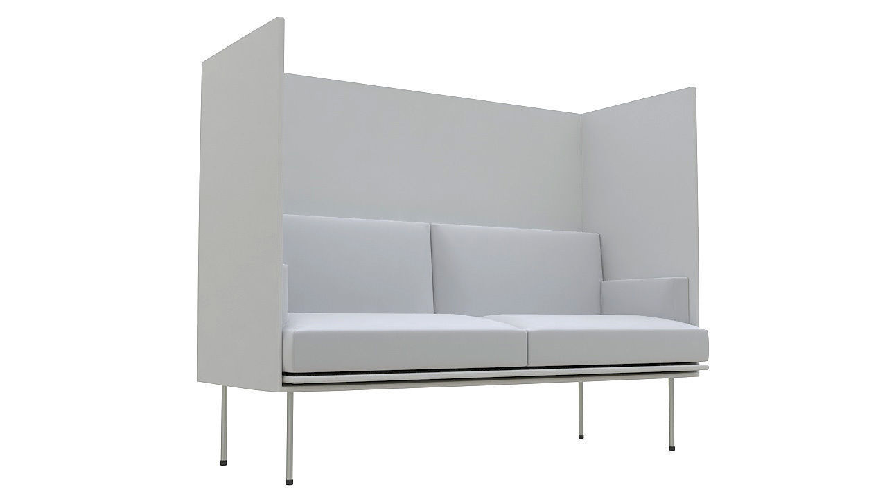 High back office sofa 3D model_3