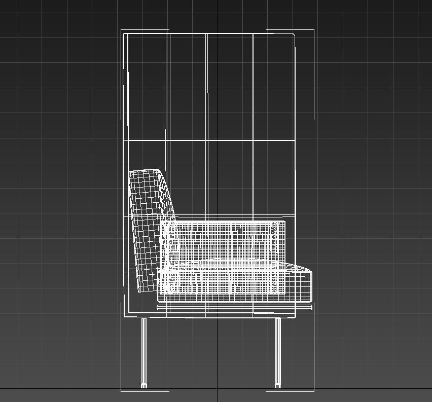 High back office sofa 3D model_15