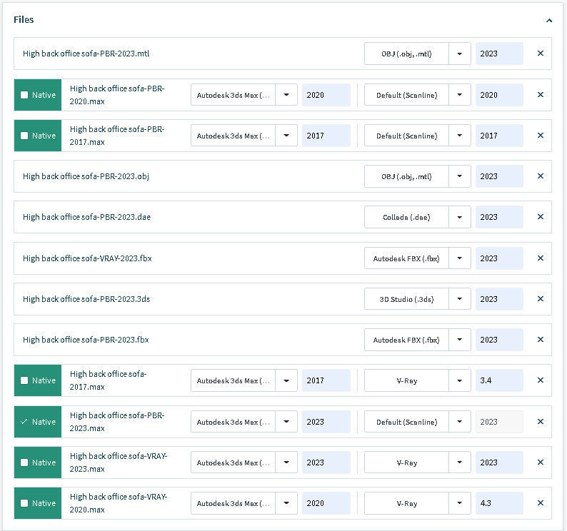High back office sofa 3D model_16