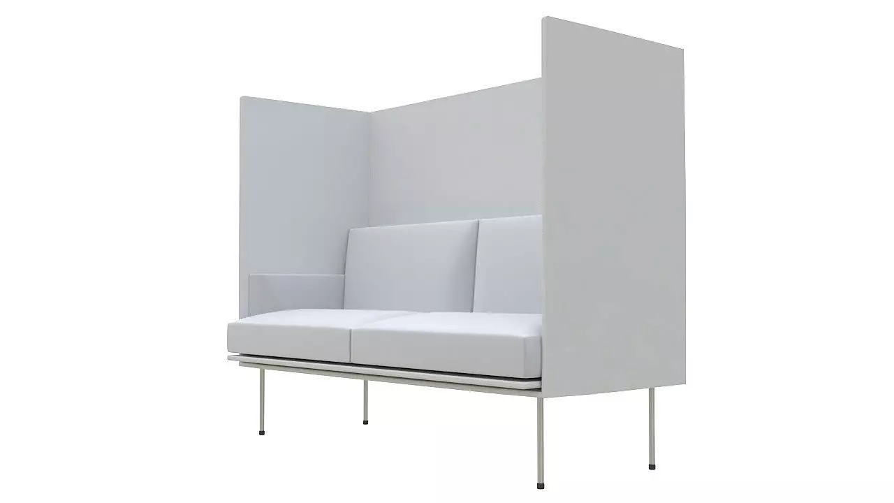 High back office sofa 3D model_0