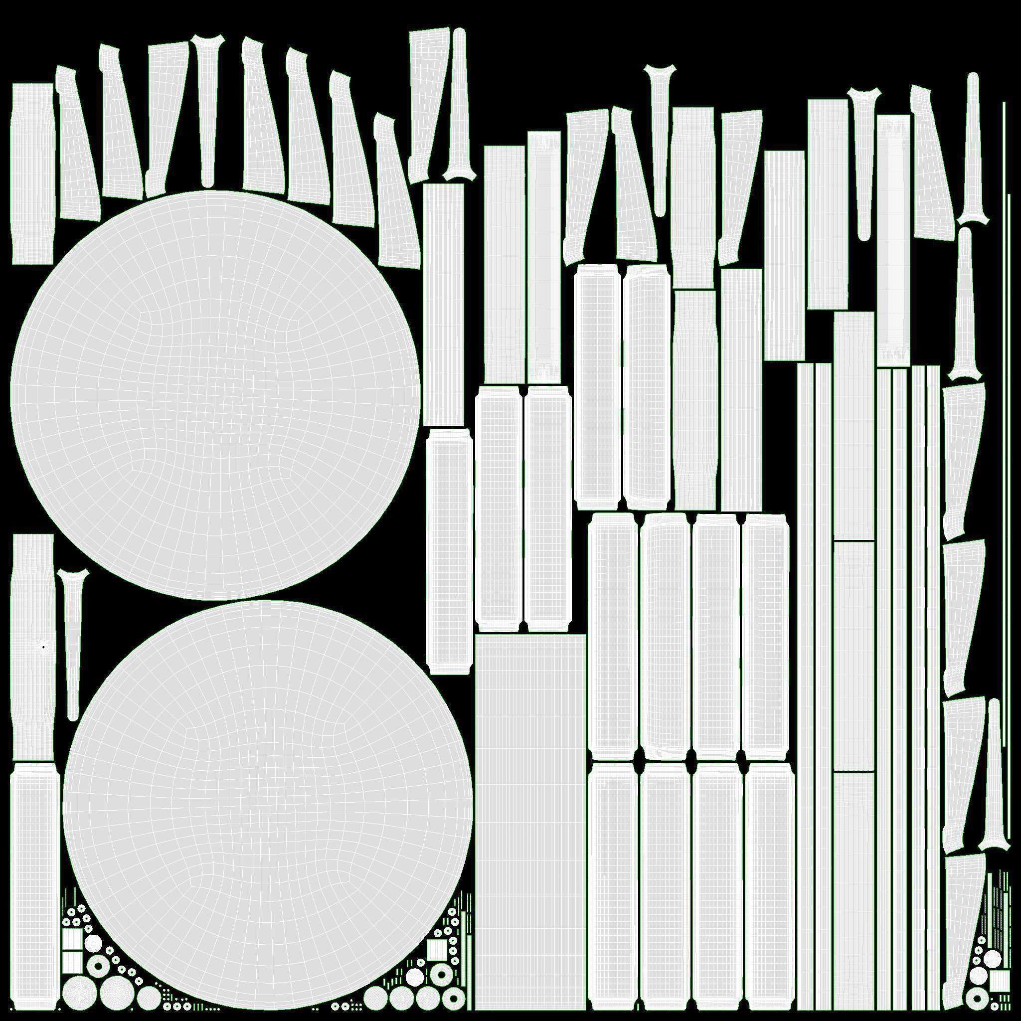 Dark Outdoor Round Dining Table with Chairs 3D model_11