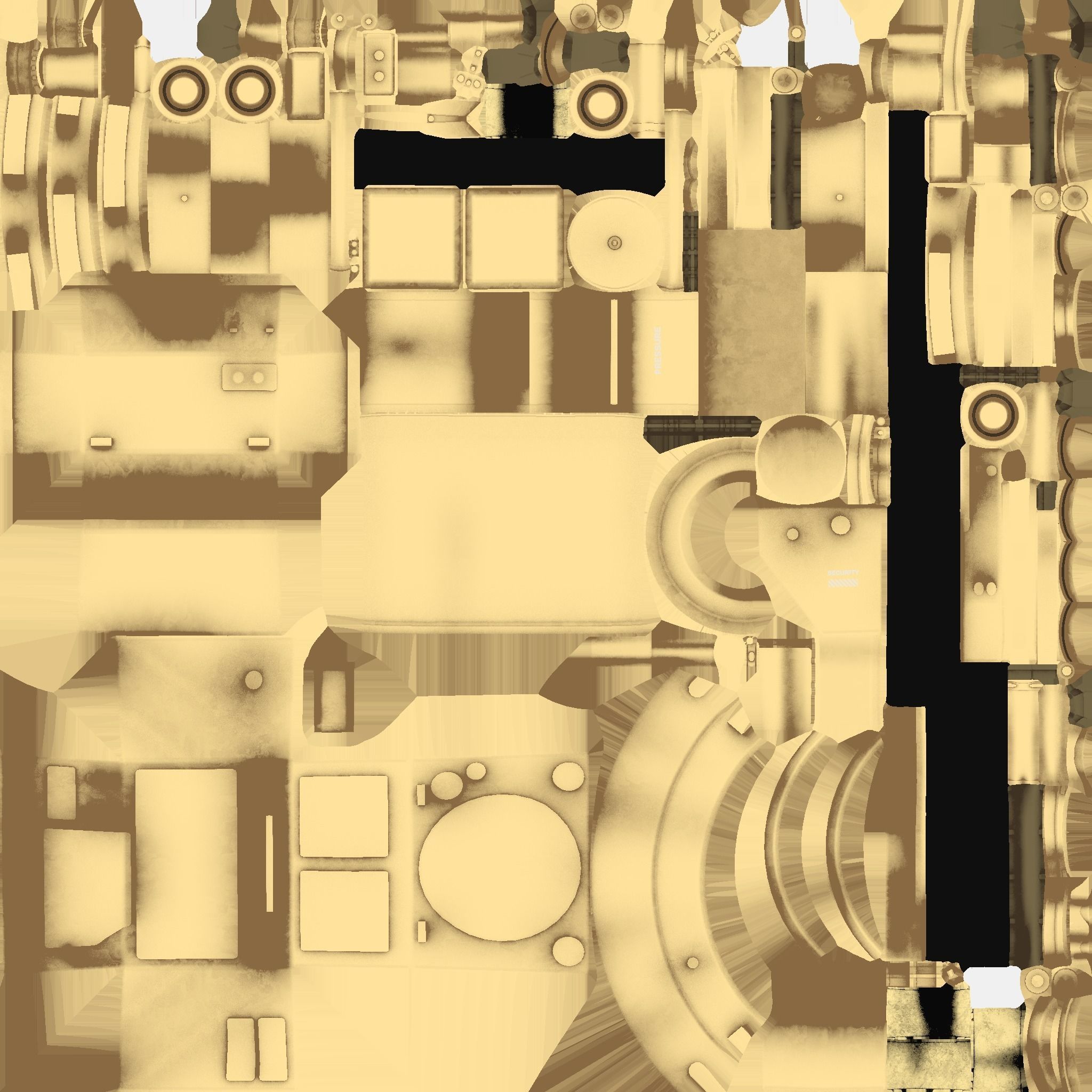 Steampunk Backpack 04 Golden - Character Design Fashion Low-poly 3D model_21