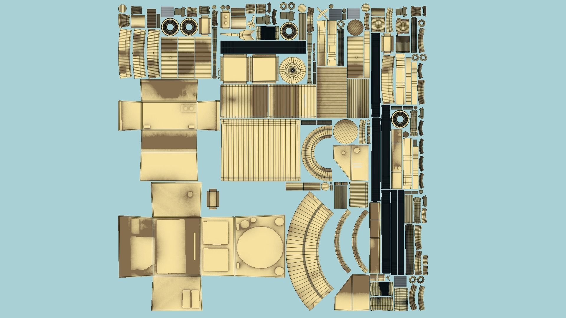 Steampunk Backpack 04 Golden - Character Design Fashion Low-poly 3D model_6