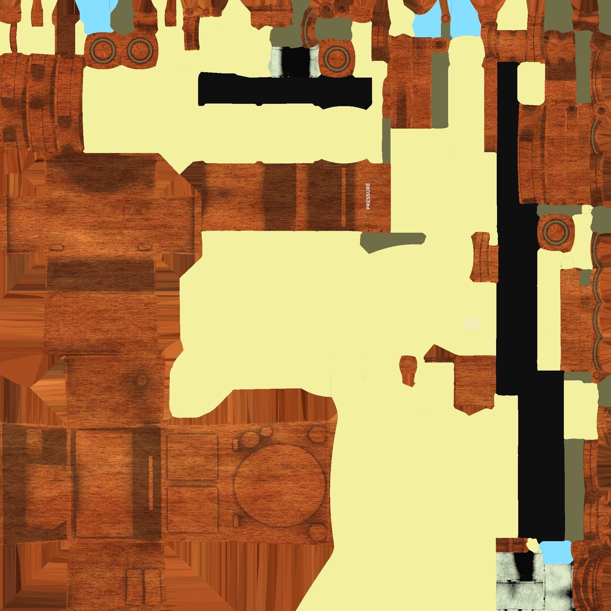 Steampunk Backpack 08 Wood Gold - Character Design Fashion Low-poly 3D model_21