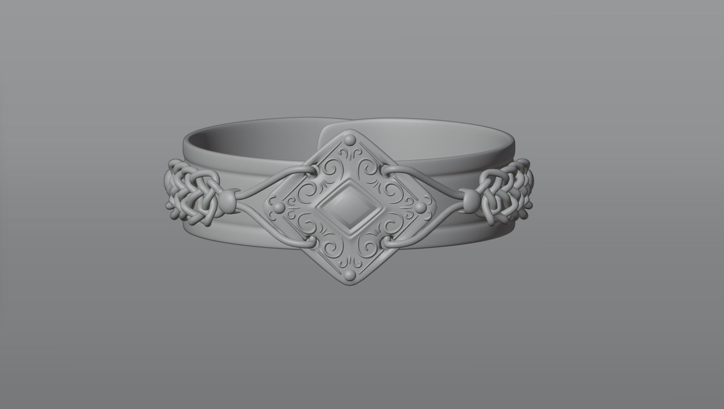 Bracelet 5 celtic ring 3D model_1