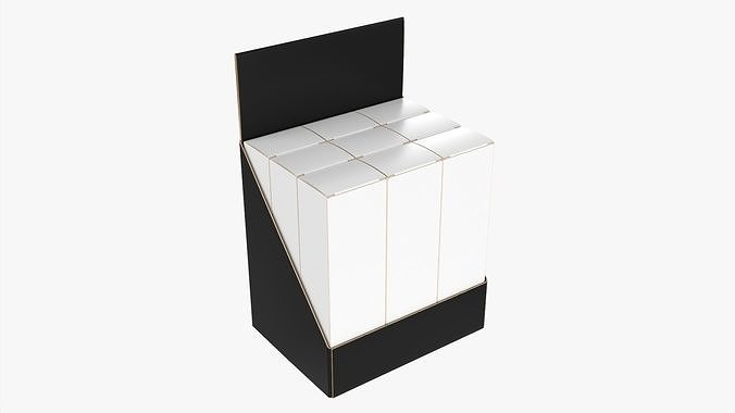 Paper boxes on tray set 3D model