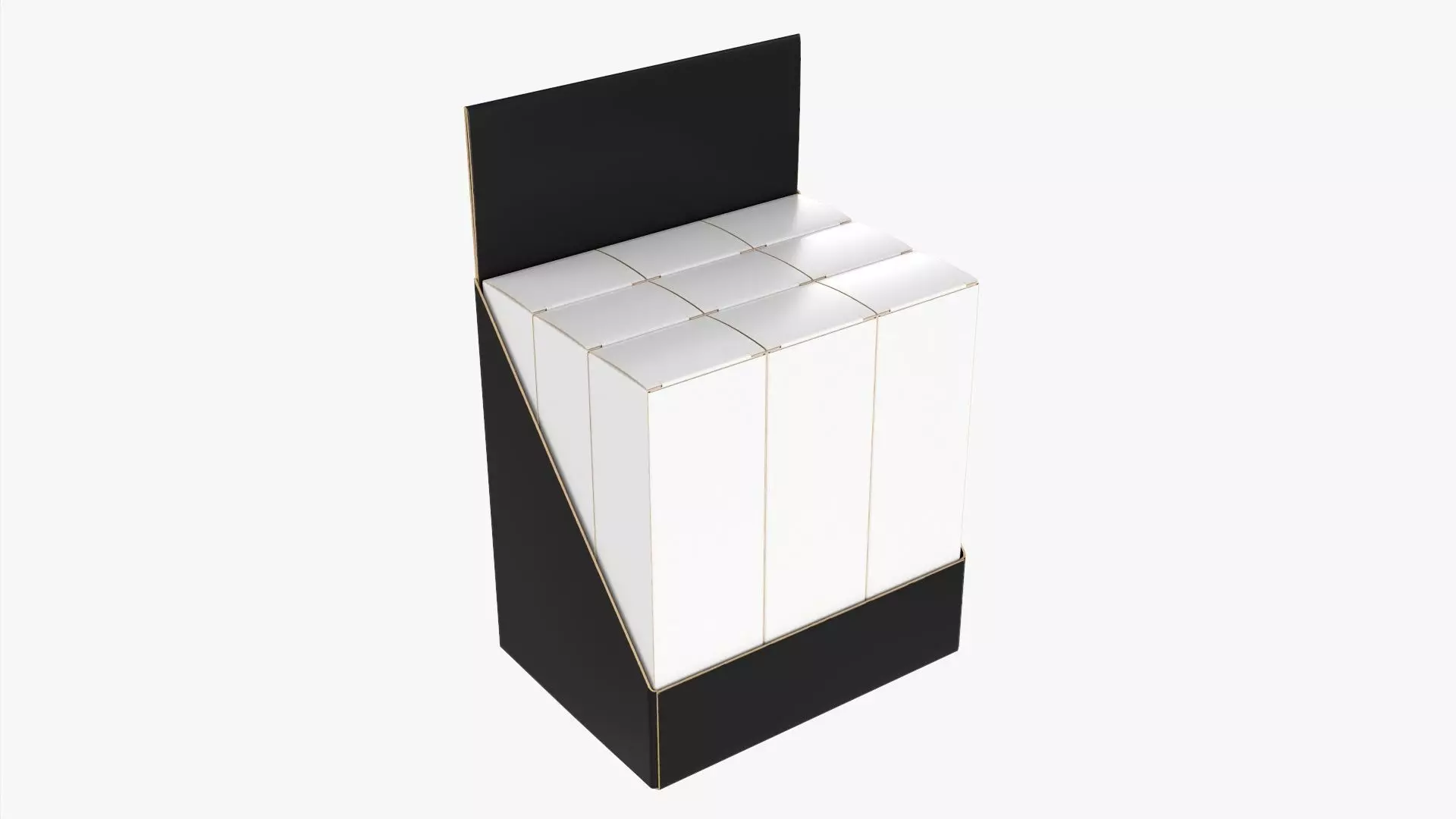 Paper boxes on tray set 3D model_0