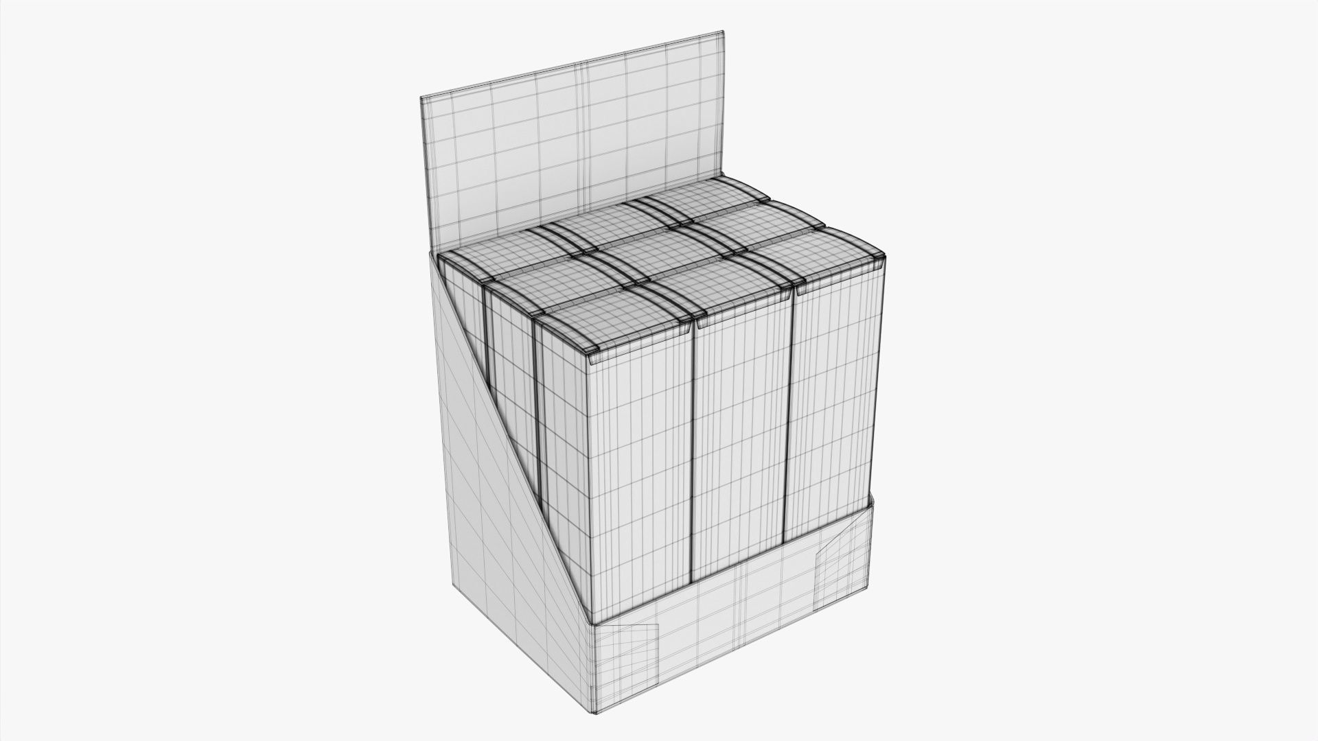 Paper boxes on tray set 3D model_7