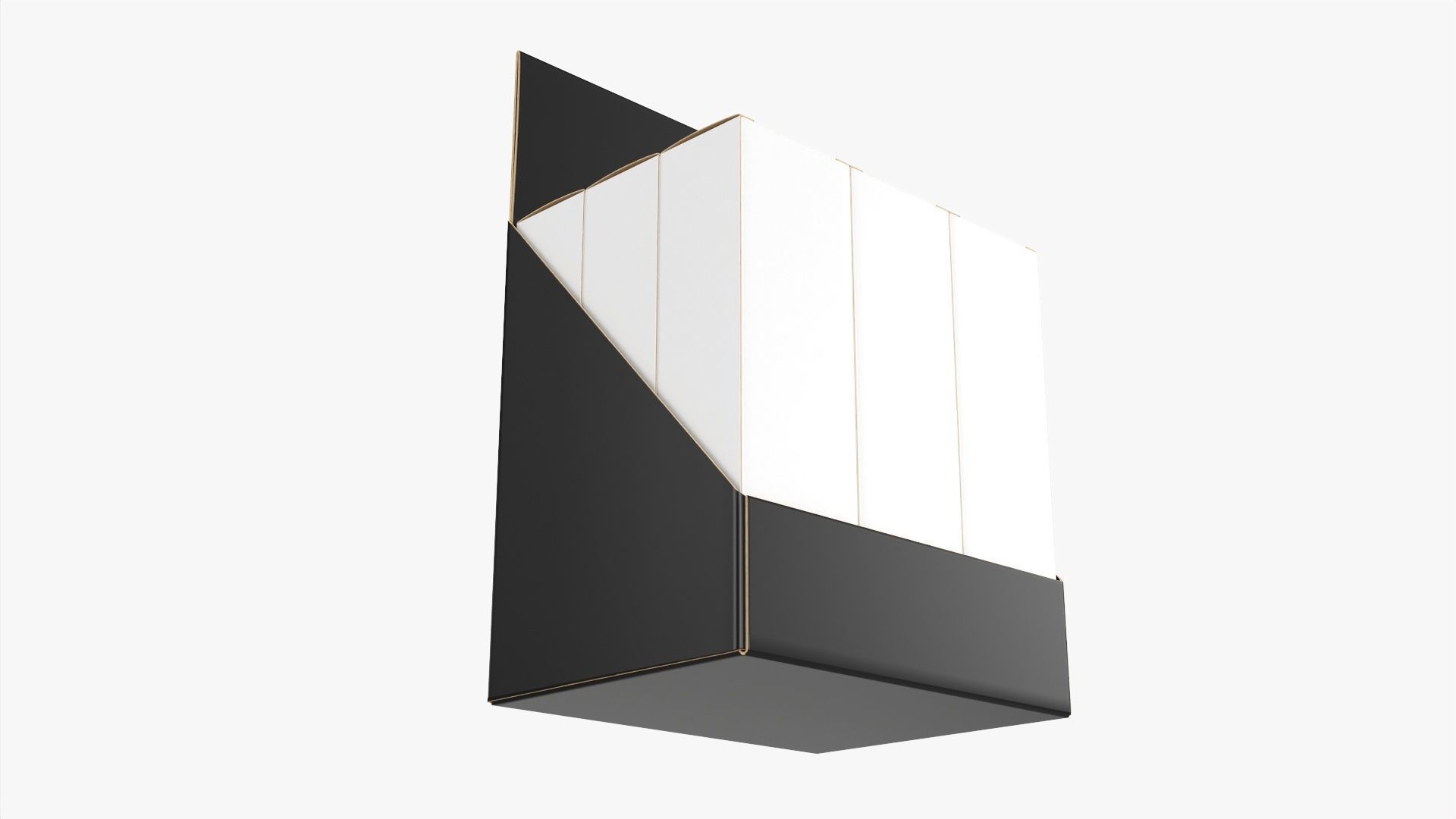 Paper boxes on tray set 3D model_2