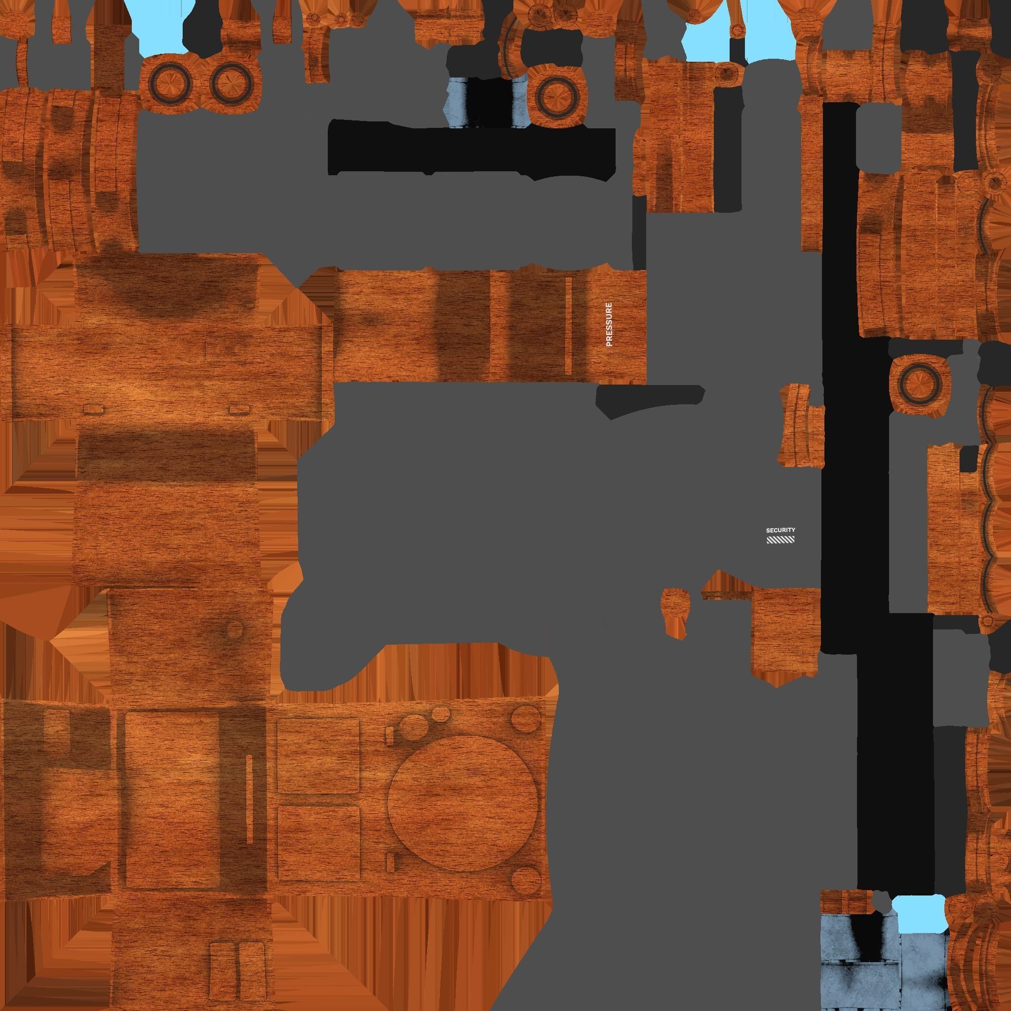 Steampunk Backpack 09 Wood Black - Character Design Fashion Low-poly 3D model_22