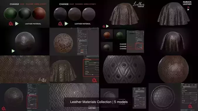 Leather Materials Collection Texture