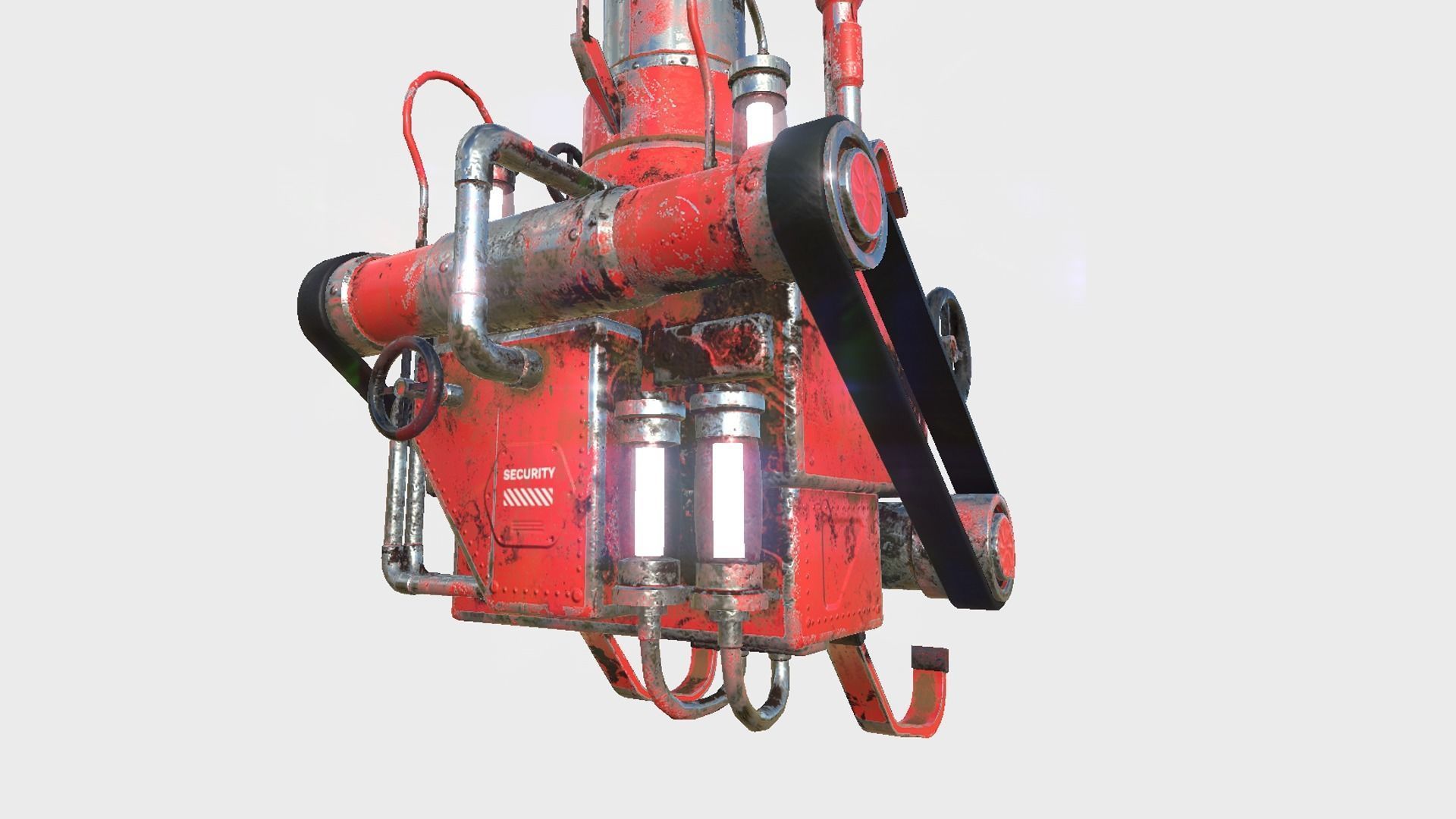 Steampunk Backpack 10 Red - Character Design Fashion Low-poly 3D model_5