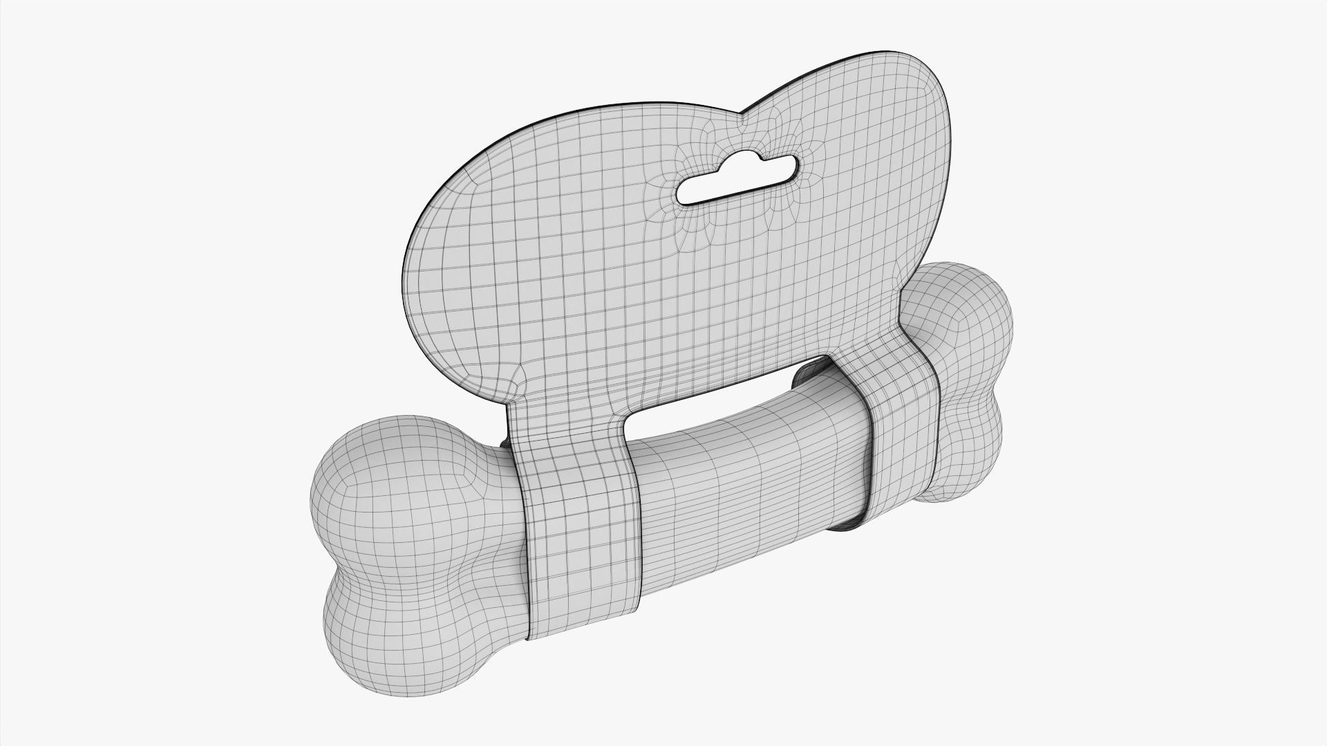 Pet bark bone mockup 3D model_7