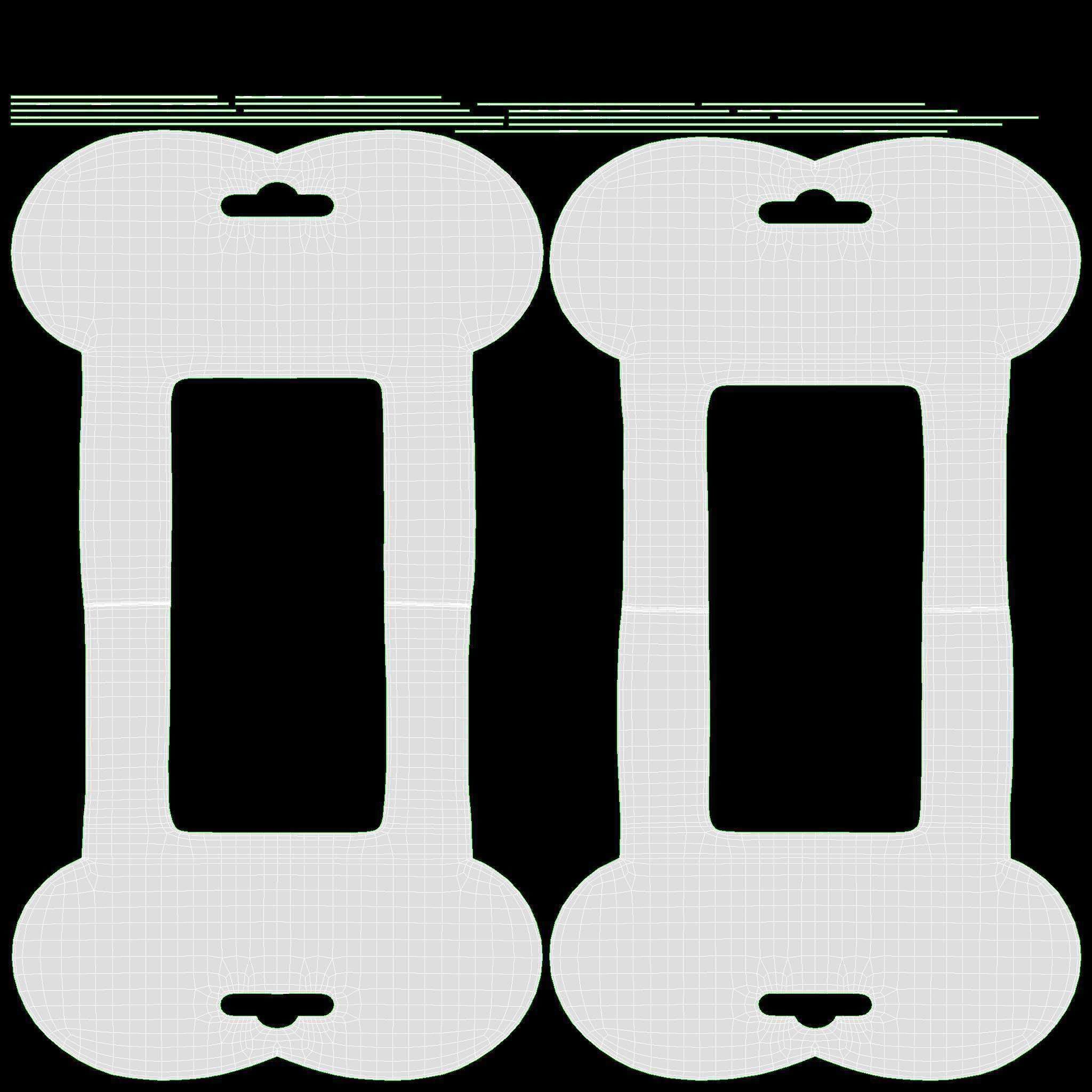 Pet bark bone mockup 3D model_9