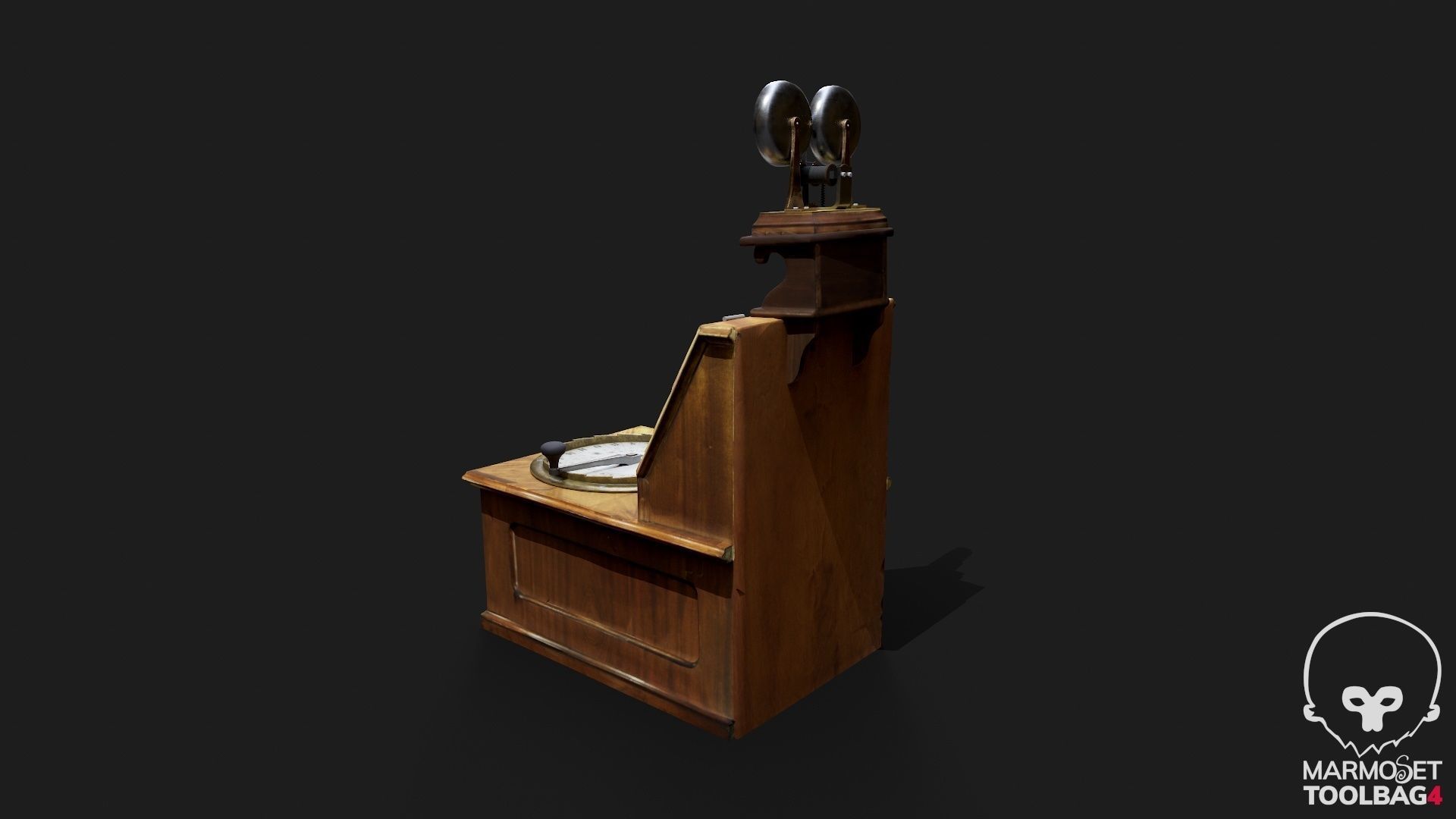 Telegraph switch apparatus magneto-induction type Low-poly 3D model_21