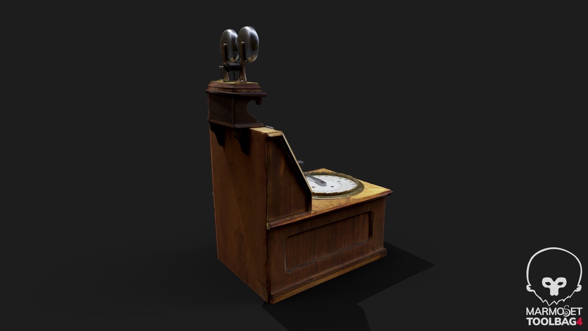 Telegraph switch apparatus magneto-induction type Low-poly 3D model_7