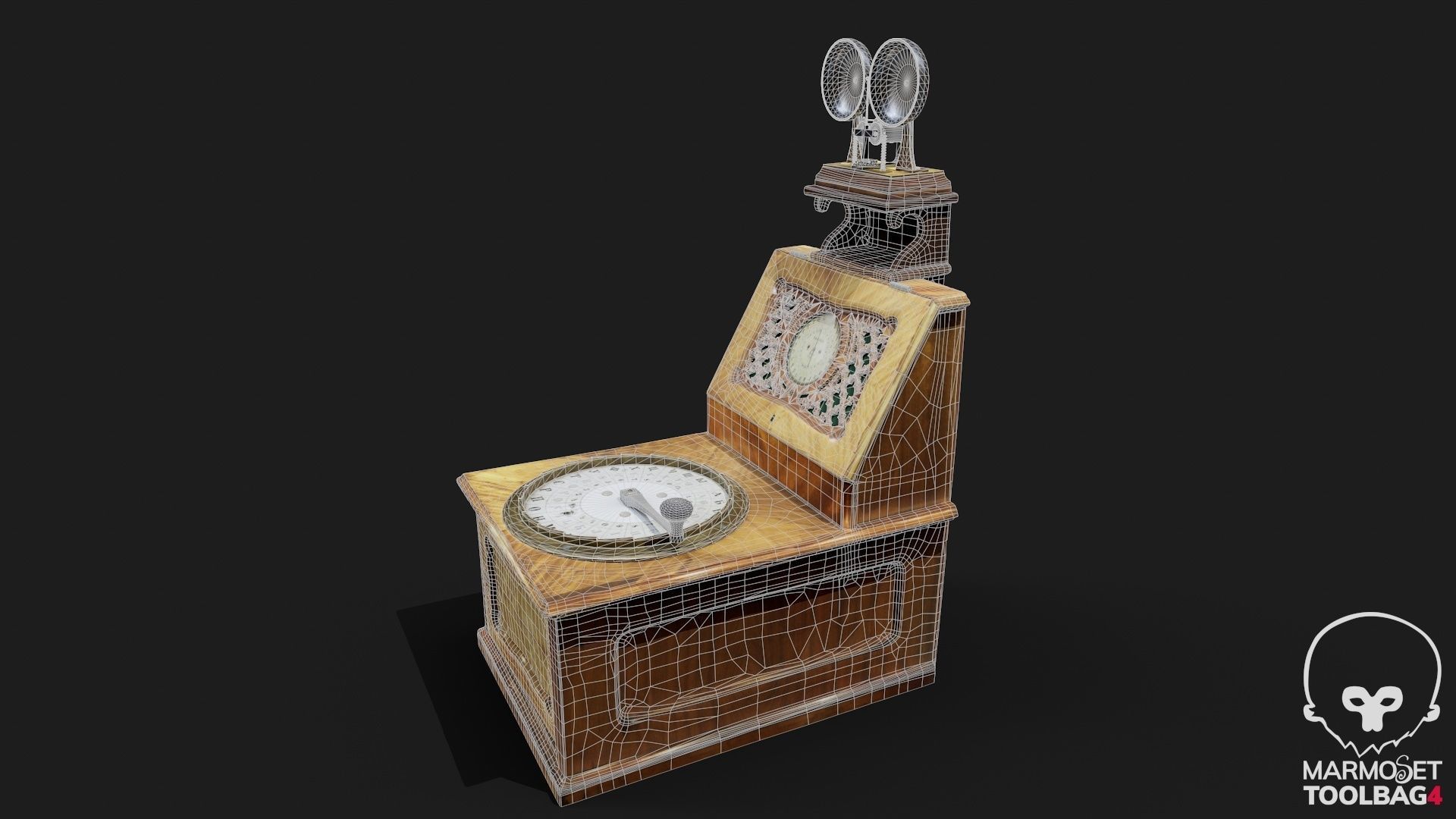 Telegraph switch apparatus magneto-induction type Low-poly 3D model_18