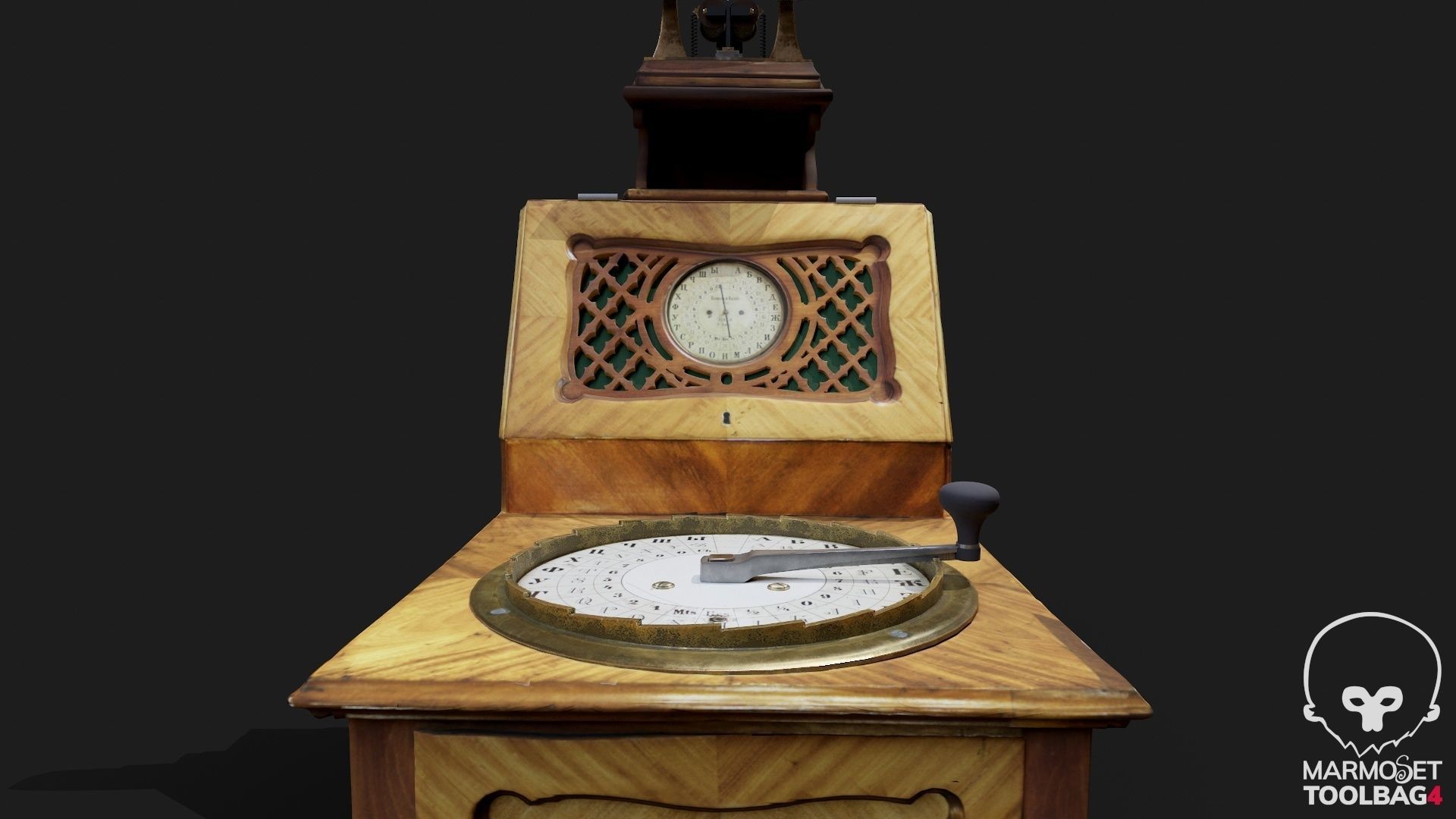 Telegraph switch apparatus magneto-induction type Low-poly 3D model_11