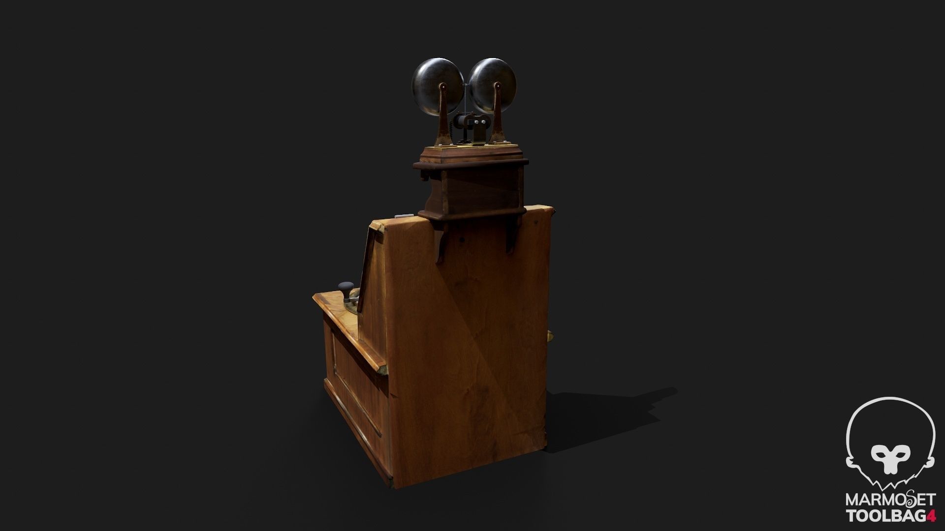 Telegraph switch apparatus magneto-induction type Low-poly 3D model_8