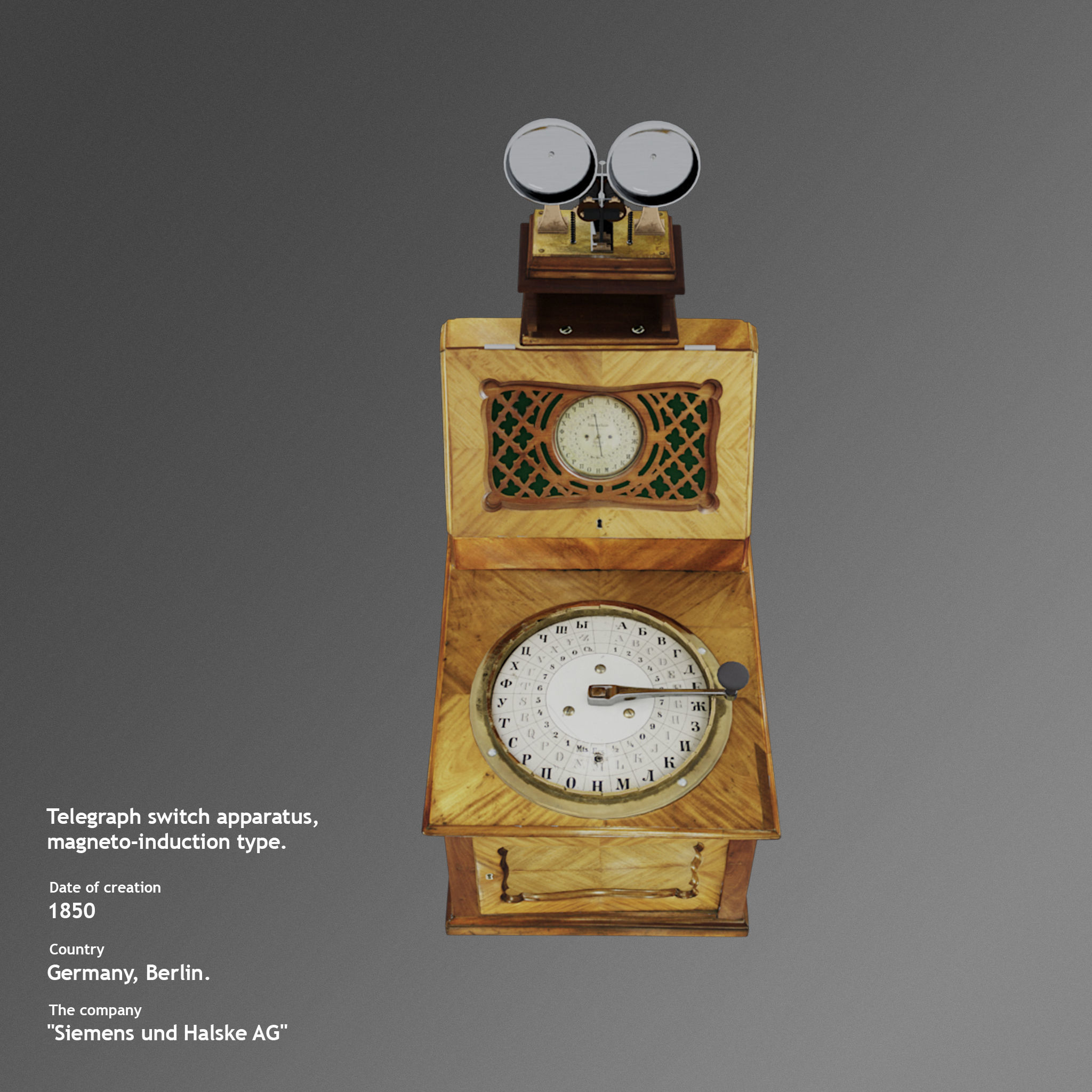 Telegraph switch apparatus magneto-induction type Low-poly 3D model_3