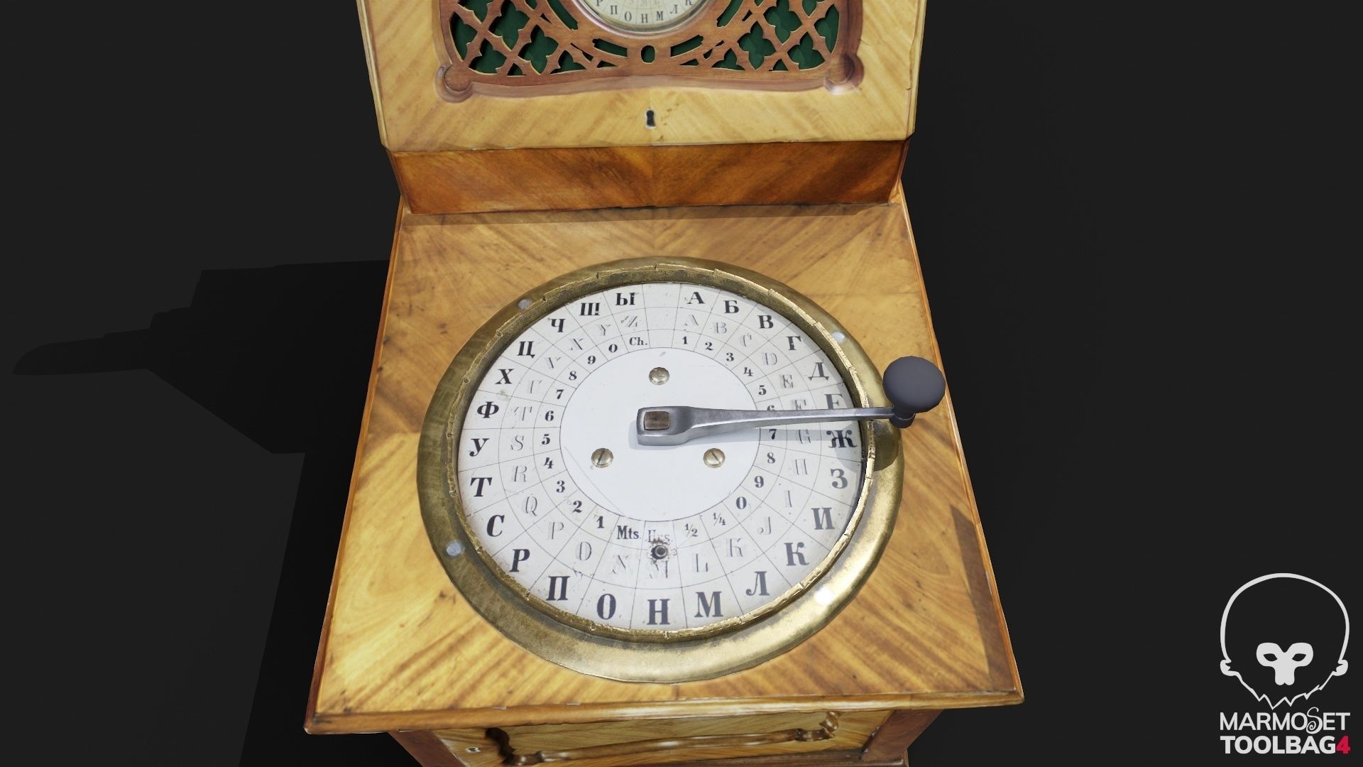 Telegraph switch apparatus magneto-induction type Low-poly 3D model_13