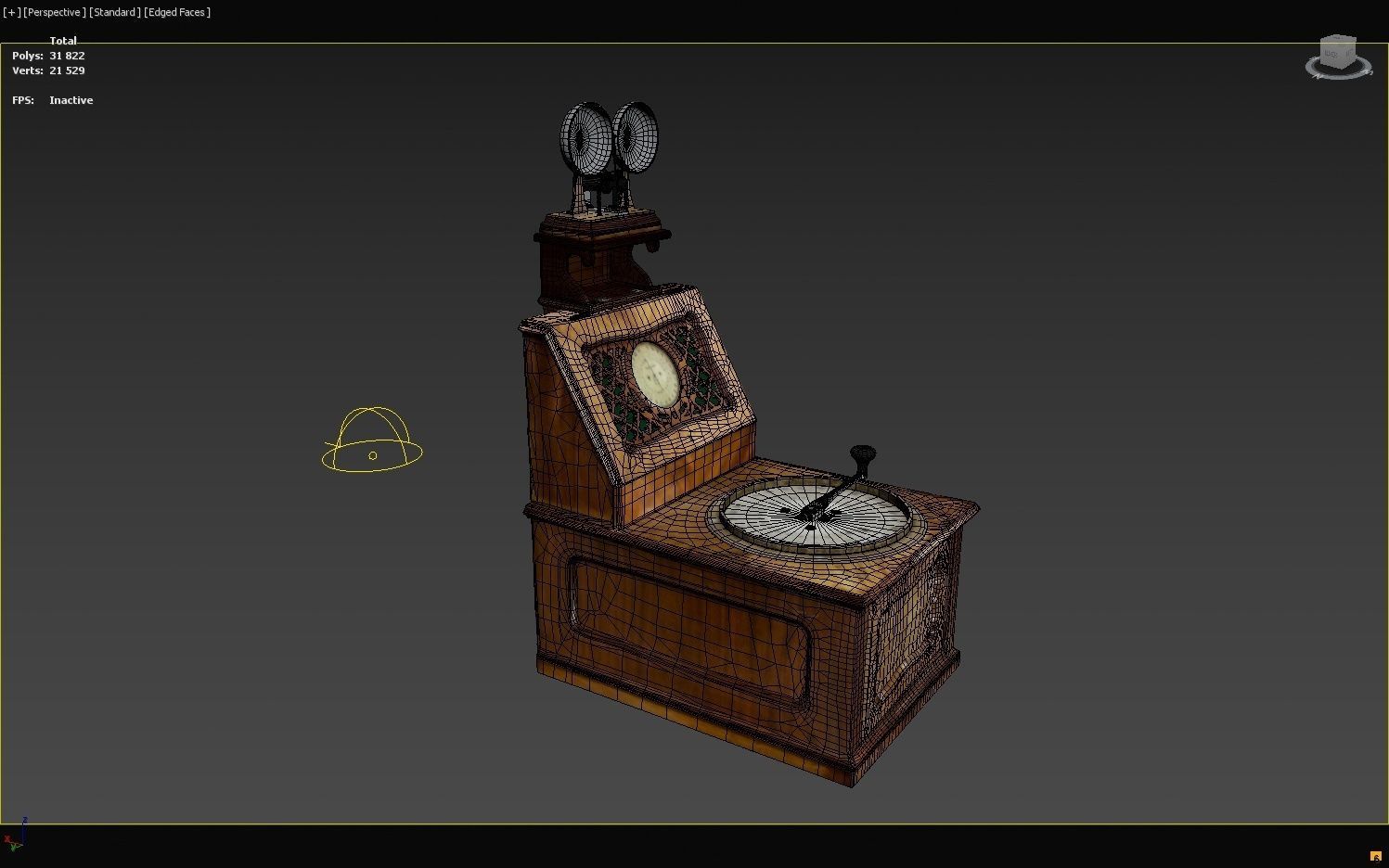 Telegraph switch apparatus magneto-induction type Low-poly 3D model_25