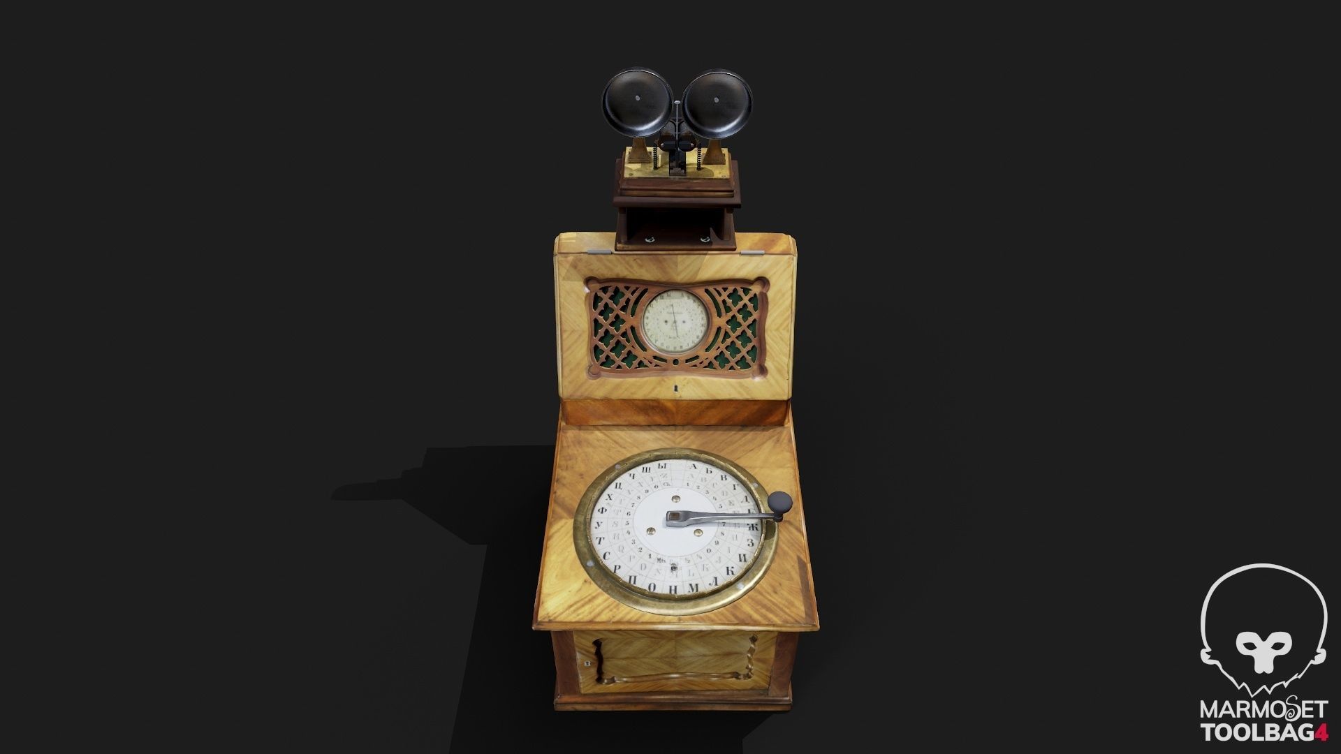 Telegraph switch apparatus magneto-induction type Low-poly 3D model_22