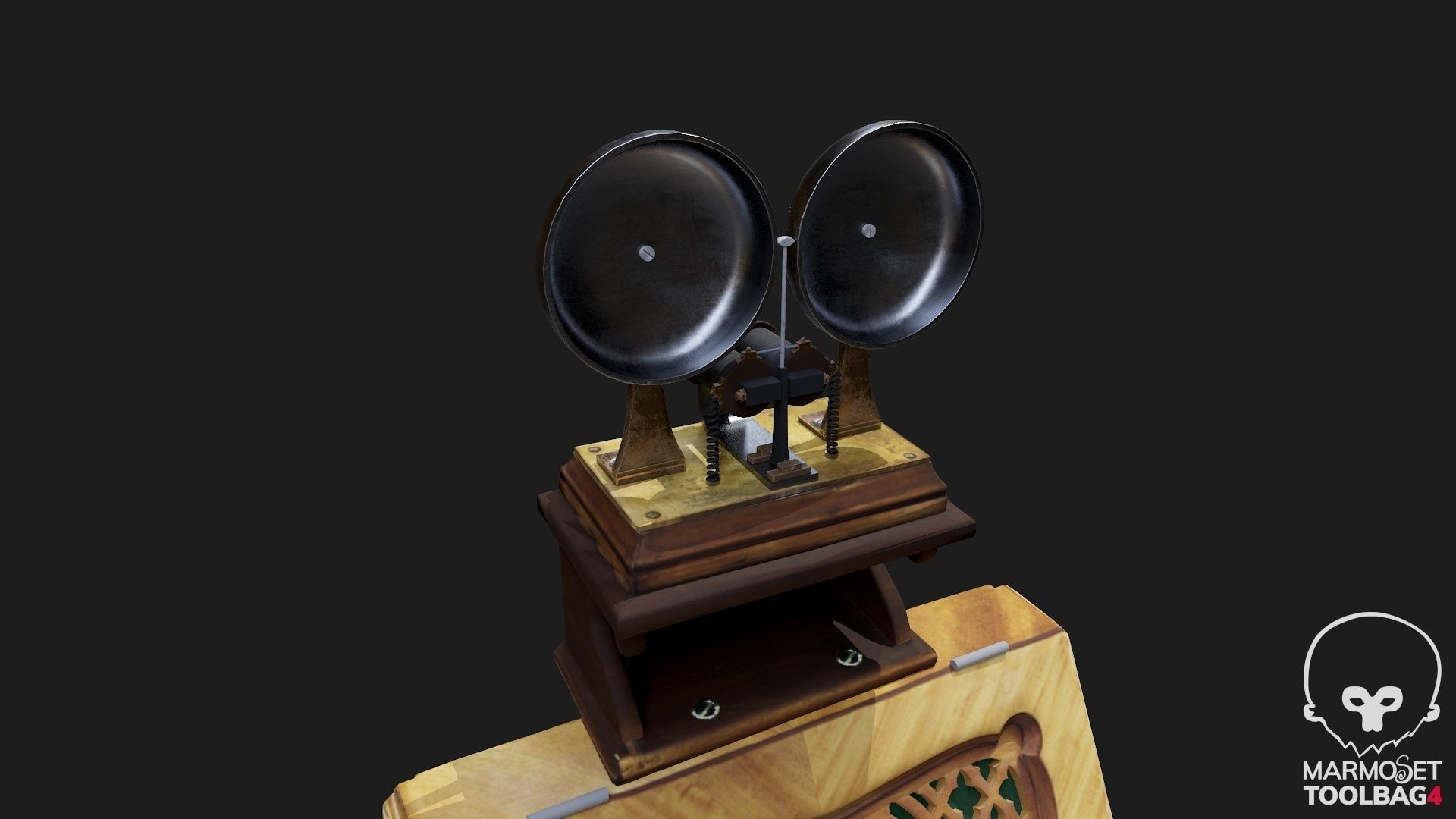 Telegraph switch apparatus magneto-induction type Low-poly 3D model_16