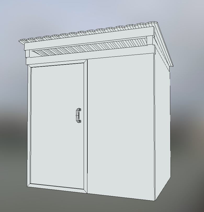 Wooden Toilet Low-poly 3D model_7