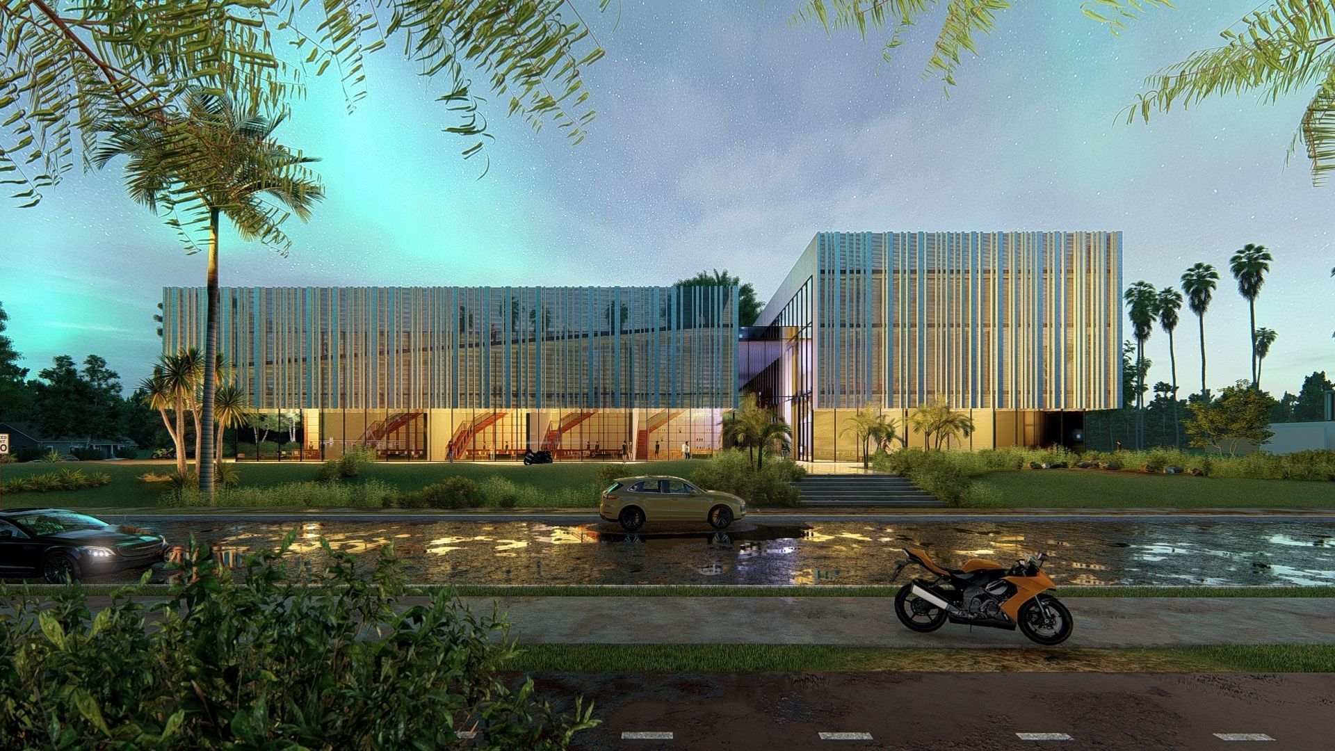 Commercial building Revit Lumion with 3d grass 3D model_1