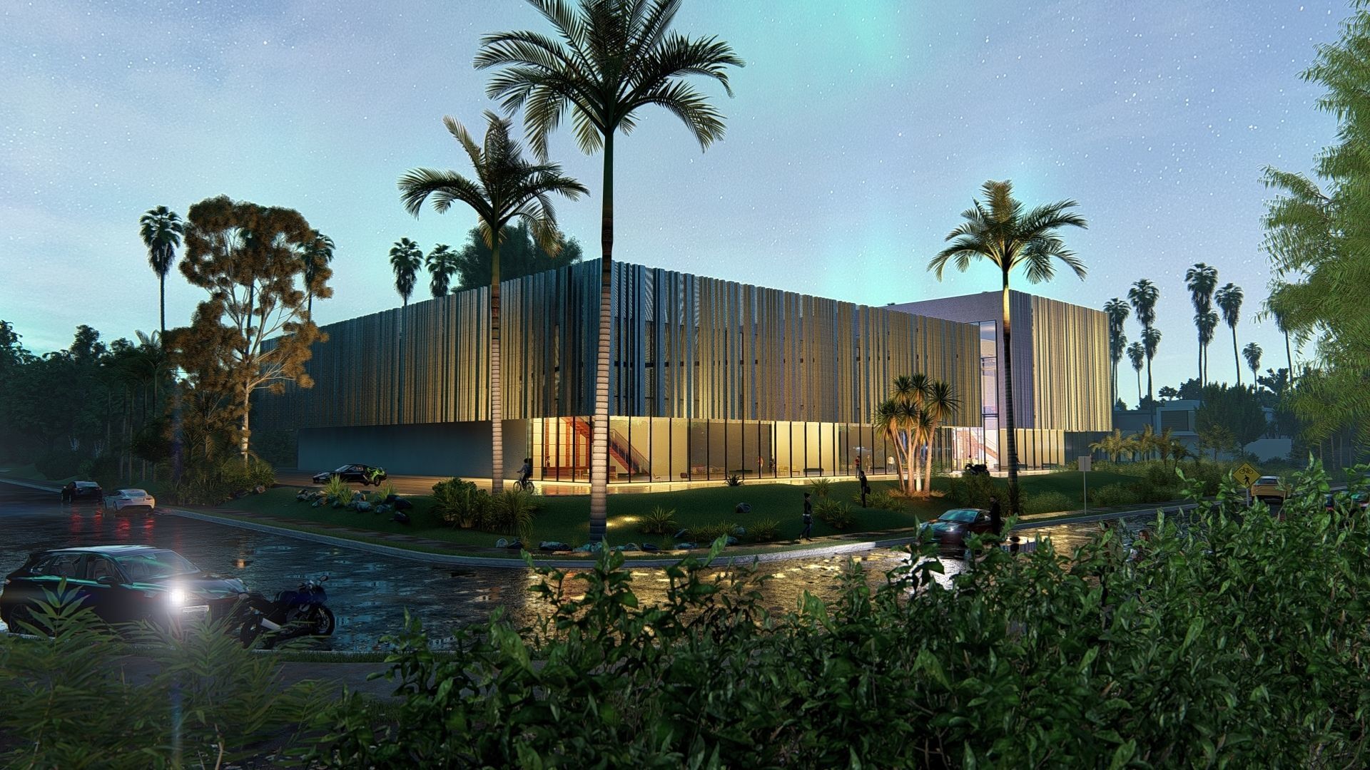 Commercial building Revit Lumion with 3d grass 3D model_4