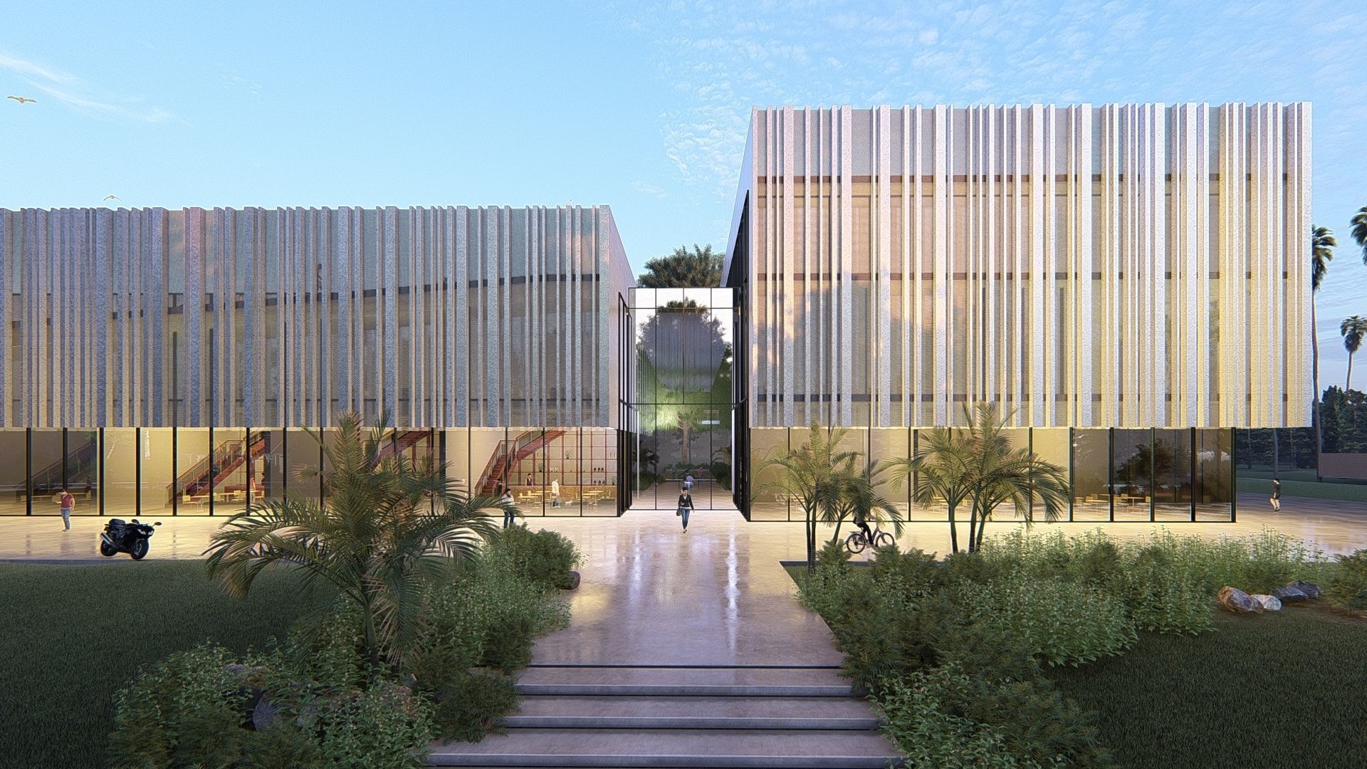 Commercial building Revit Lumion with 3d grass 3D model_10