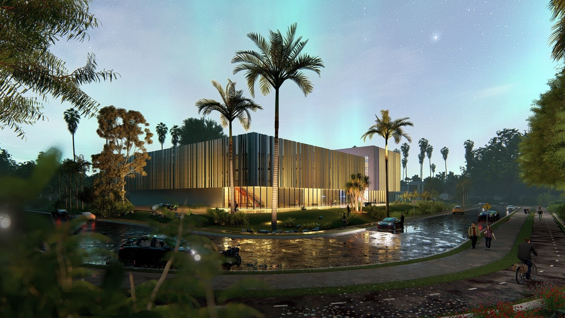 Commercial building Revit Lumion with 3d grass 3D model_8