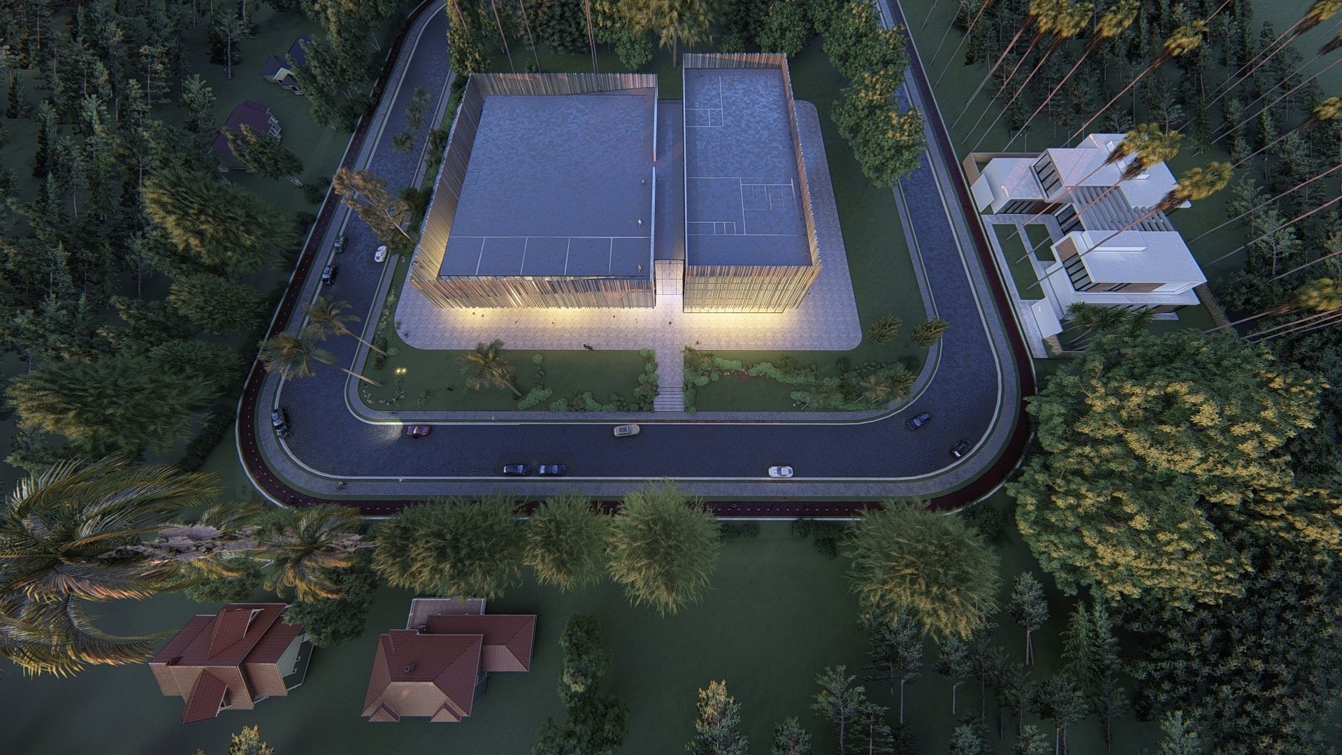 Commercial building Revit Lumion with 3d grass 3D model_6